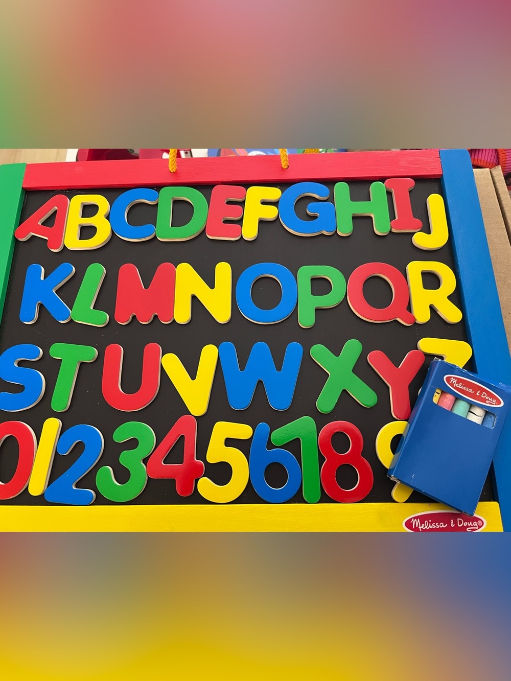 Melissa & Doug Magnetic Dry-Erase/Chalkboard Board 36 Magnetic Letters PreOwned